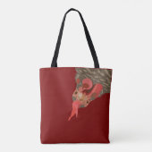 Grappige kip ondersteboven tote bag (Achterkant)