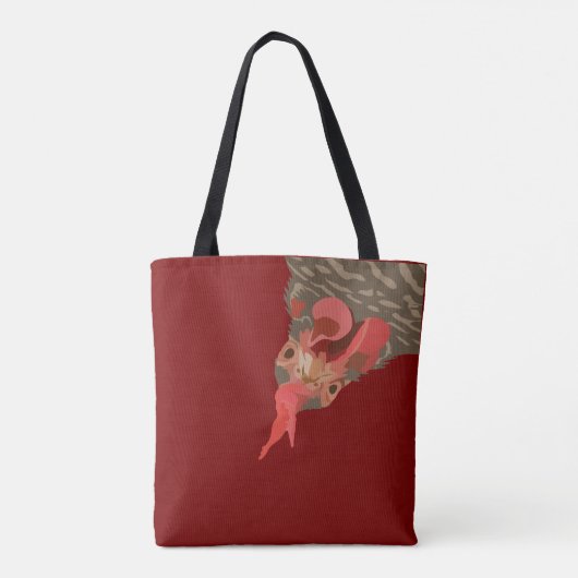 Grappige kip ondersteboven tote bag (Achterkant)