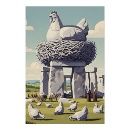 Grappige kip perfect poster