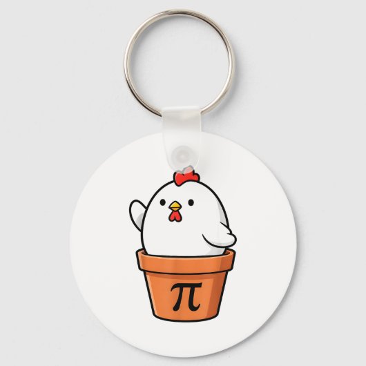 Grappige Kip Pot Pastei Gelukkige Pi Dag 3.14 Wisk Sleutelhanger (Voorkant)