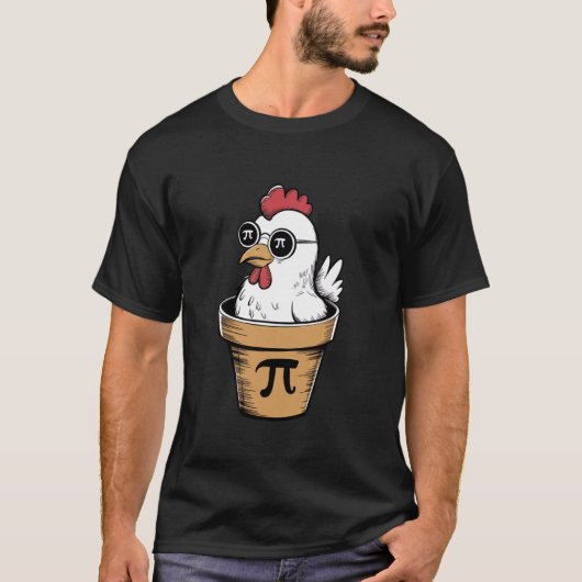 Grappige Kip Pot Pi 3.14 Wiskunde Wetenschap Pi Sy T-shirt (Voorkant)