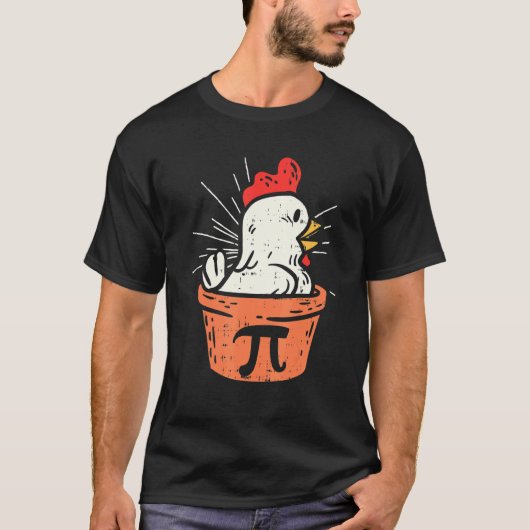 Grappige Kip Pot Pi Dag Taart Wiskunde  Geek  3 14 T-shirt (Voorkant)
