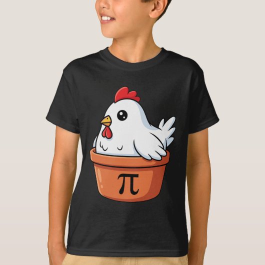 Grappige Kip Pot Pi Dag Taart Wiskunde Liefhebbers T-shirt (Voorkant)