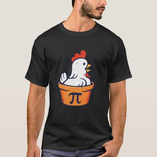 Grappige Kip Pot Pi Dag Wiskunde Geek Cadeau T-shirt (Voorkant)