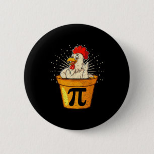 Grappige kip pot wiskunde grap voor leraren studen ronde button 5,7 cm
