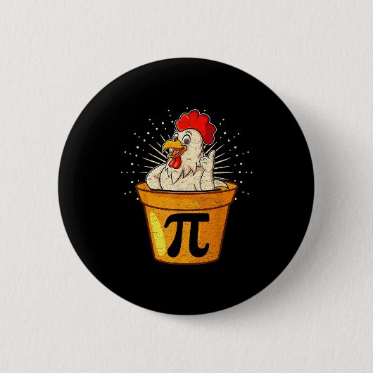 Grappige kip pot wiskunde grap voor leraren studen ronde button 5,7 cm (Voorkant)