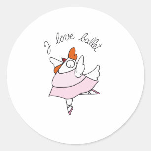 grappige kip ronde sticker