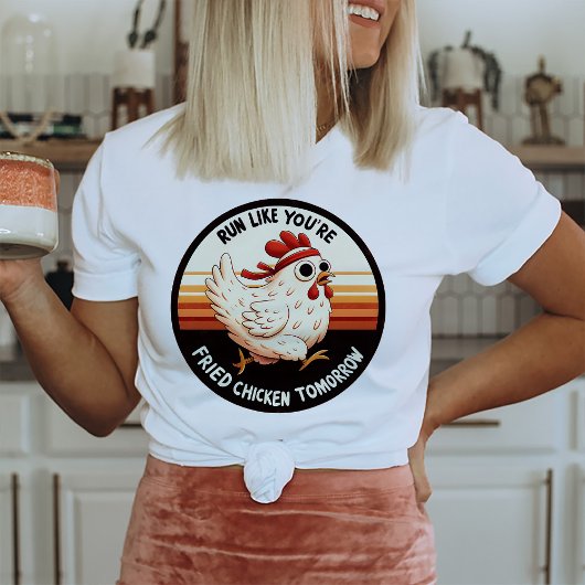 Grappige kip Run Fried Chicken T-shirt