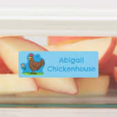 Grappige kip rustieke cartoon gepersonaliseerd labels (Aangebracht)