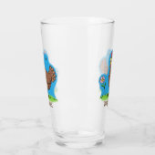 Grappige kip rustieke fantasievolle cartoon glas (Links)