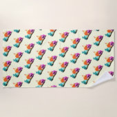 Grappige Kip Strandhanddoek Strandlaken (Voorkant)