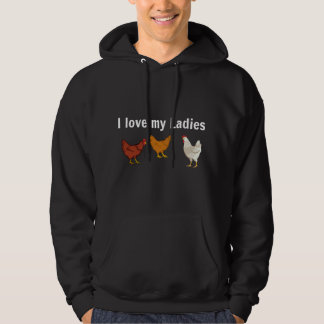 Grappige Kip T , Kippenboeren, Ik hou van mijn dam Hoodie