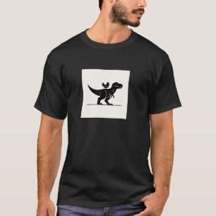 Grappige kip T Rex Rider Minimalistische Graphic T T-shirt