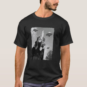 Grappige Kip UFO Selfie Foto Boerderij Aliens Wit T-shirt