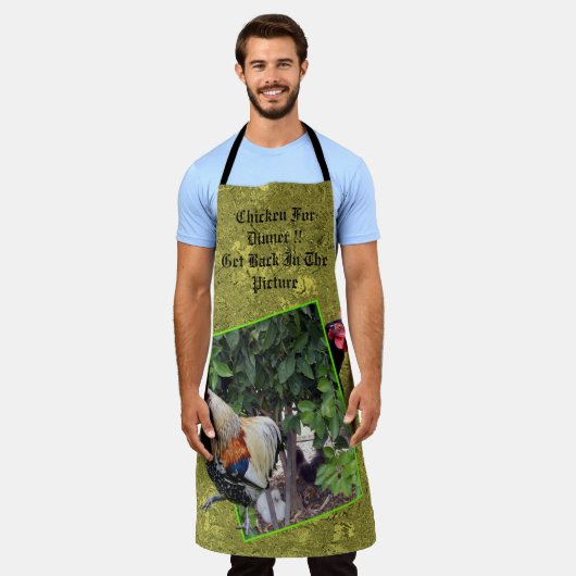Grappige kip voor het diner, schort (Gedragen)