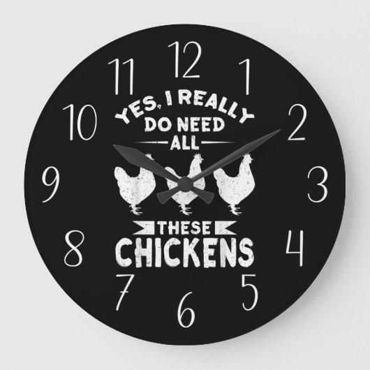 grappige kipliefhebbers woord kunst Grote klok (Voorkant)