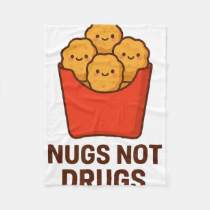 Grappige Kipnugget Humor, Nugs Niet Drugs _1 Fleece Deken