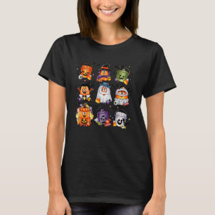 Grappige kipnuggets in pompoen zombie kostuum Ha T-shirt