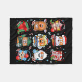 Grappige Kipnuggets Kerstman Rendier Prettig K Fleece Deken (Voorkant (Horizontaal))