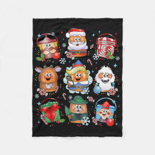 Grappige Kipnuggets Kerstman Rendier Prettig K Fleece Deken