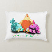 Grappige kippen accent kussen - aangepaste tekst (Achterkant)