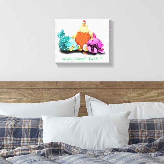 Grappige Kippen Canvas Print - Aangepaste tekst (Insitu (Slaapkamer))