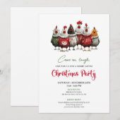 Grappige Kippen Cartoon Kerstfeest Uitnodiging (Voorkant / Achterkant)