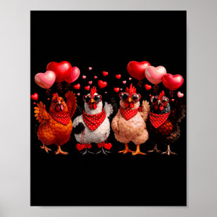 Grappige Kippen En Hartjes Boerderij Dier Gelukkig Poster