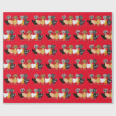 Grappige Kippen en Poolse Kippen Cadeaupapier (Vlak)