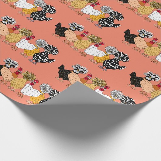 Grappige Kippen en Poolse Kippen Cadeaupapier (Hoek)