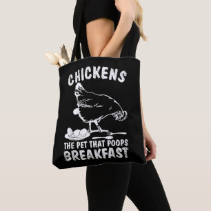 Grappige Kippen Huisdier Poep Ontbijt Achtertuin B Tote Bag
