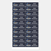 Grappige kippen in de ruimte cartoon gepersonalise labels (Vel)