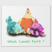 Grappige kippen inpakpapier (Vlak)