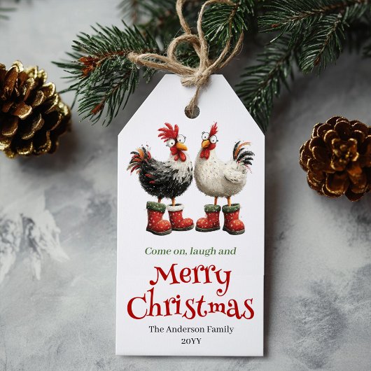 Grappige Kippen Kerst Cadeaubijslage Aangepast Ont Cadeaulabel