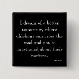 Grappige kippen kruisen magneet vierkante button 5,1 cm