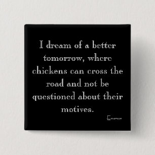 Grappige kippen kruisen magneet vierkante button 5,1 cm