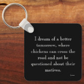 Grappige kippen kruisen motief magneet sleutelhanger (Voorkant)