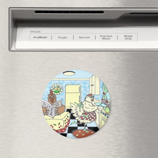 Grappige kippen magneet (Insitu (Vaatwasser))