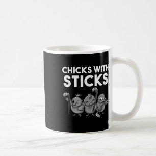 Grappige Kippen Met Sticks Hockey Meisjes Vrouwen Koffiemok