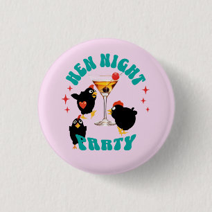 Grappige Kippen Nacht Feest Grappige Kip Ronde Button 3,2 Cm
