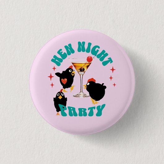 Grappige Kippen Nacht Feest Grappige Kip Ronde Button 3,2 Cm (Voorkant)