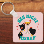 Grappige Kippen Nacht Feest Grappige Kip Sleutelhanger (Voorkant)