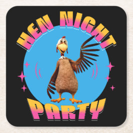 Grappige Kippen Nacht Kippenfeest Humor Kartonnen Onderzetters
