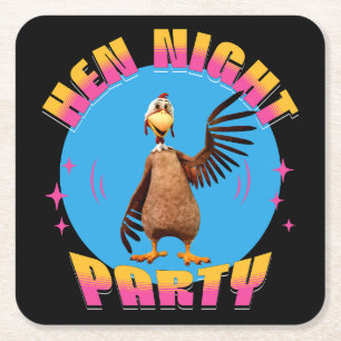 Grappige Kippen Nacht Kippenfeest Humor Kartonnen Onderzetters