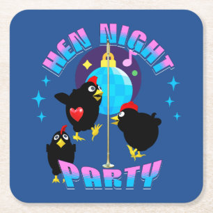 Grappige Kippen Nacht Kippenfeest Humor Kartonnen Onderzetters