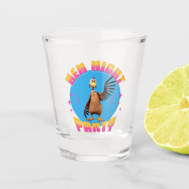 Grappige Kippen Nacht Kippenfeest Humor Shot Glas