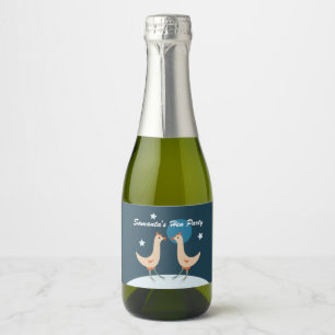 Grappige Kippen Nacht Kippenfeest Humor Sparkling Wijnetiket