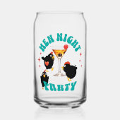 Grappige Kippen Nachtfeest Grappige Kip Blikvorm Glas (Voorkant)