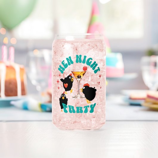 Grappige Kippen Nachtfeest Grappige Kip Blikvorm Glas (Insitu (Verjaardag))