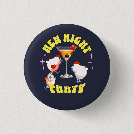 Grappige Kippen Nachtfeest Grappige Kip Ronde Button 3,2 Cm (Voorkant)